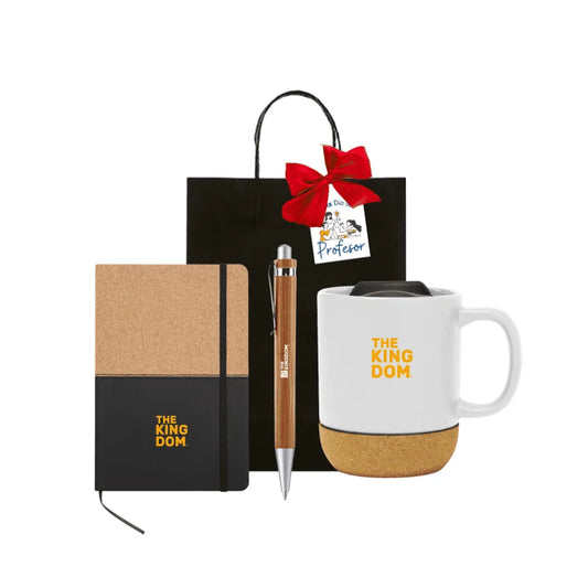 Regalo 3. Libreta, Bolígrafo cuerpo de bambú, Taza cerámica